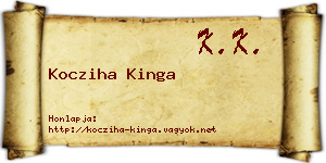 Kocziha Kinga névjegykártya